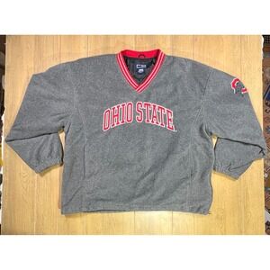 Vintage Ohio State Buckeyes Fleece  Pullover Grey Red XL CS Sportswear